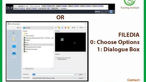 Save as dialogue box missing in AutoCAD. Filedia Command in AutoCAD.