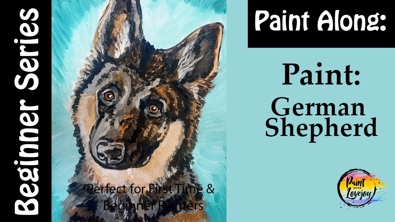 painting german shepherd dog