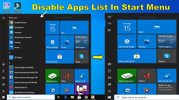 How to Disable Apps List In Start Menu | Windows 10