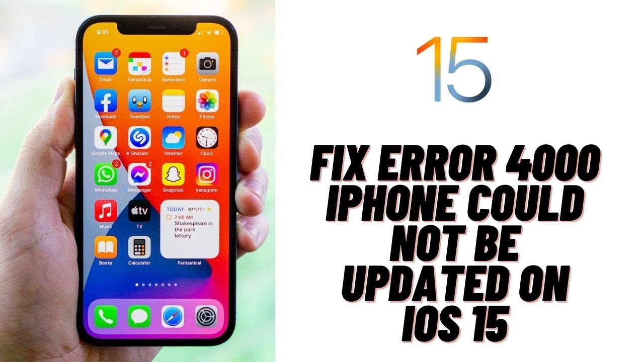 How To Fix Error 4000 Iphone Could Not Be Updated On Ios 15 Youtube