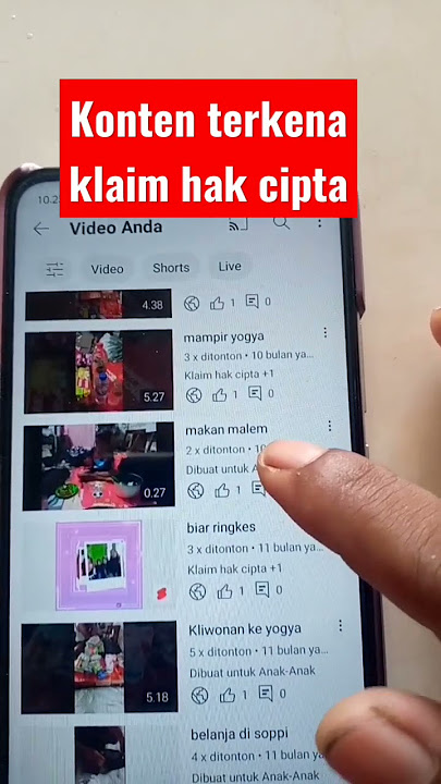 CIRI CIRI KONTEN YG TERKENA KLAIM HAK CIPTA #Shorts