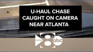 U-Haul chase caught on camera near Atlanta, the stolen truck flipped before police arrested suspect