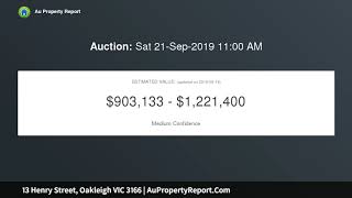 13 Henry Street, Oakleigh VIC 3166 | AuPropertyReport.Com