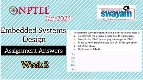 Embedded Systems Design (2024) NPTEL Week 2 Assignment Answers