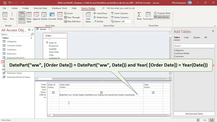 Query Criteria for Date Fields in MS Access - Office 365