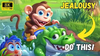 Why Jealousy Harm Friendships 🐵🐊 Tale Forgiveness 💔 🌿 Moral Stories For Kids Tale Cartoons 📖