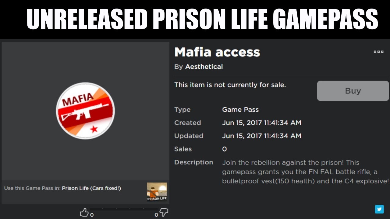 Unreleased Prison Life Gamepass Leaked Roblox Prison Life Youtube - fn fal 5061 roblox