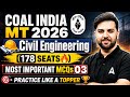 Coal India MT 2026 Civil Engineering | Coal India MT Civil Engineering MCQs | By Rehan Sir