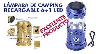 LÁMPARA - LINTERNA LED de Camping recargable 6+1