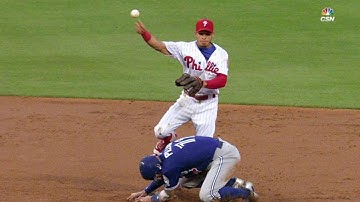TOR@PHI: Phillies get DP after call overturned