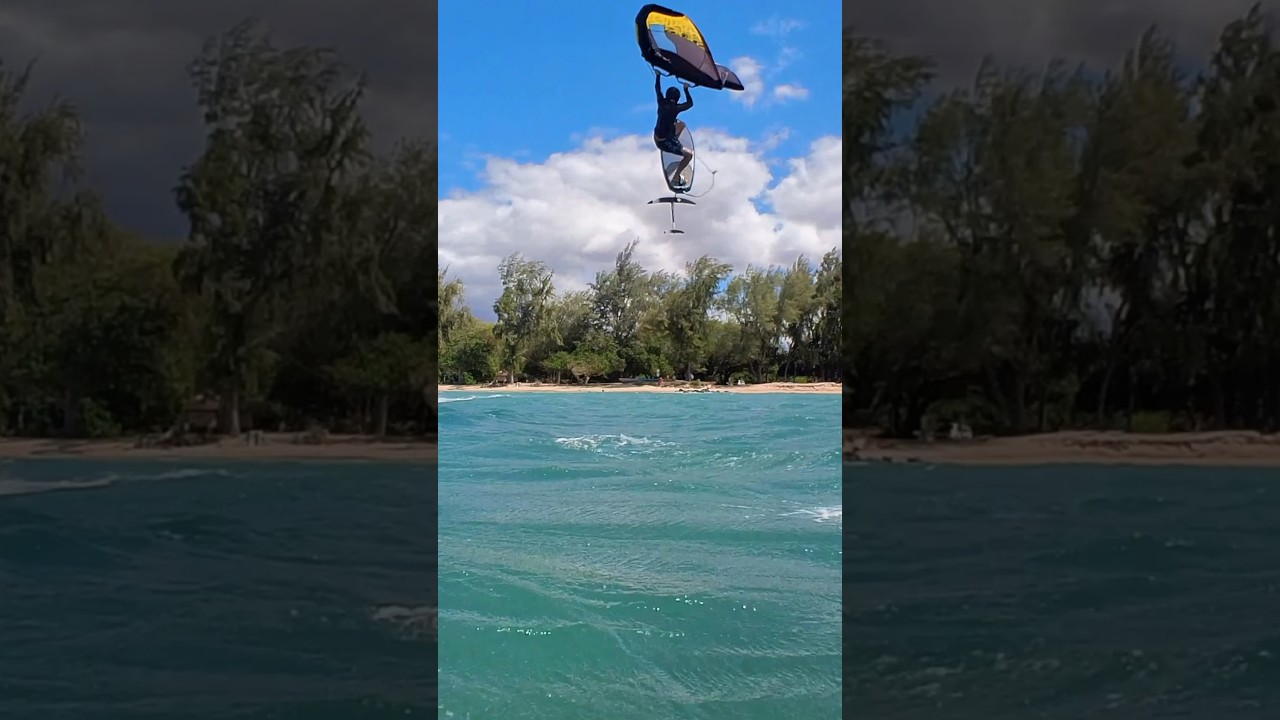 Super clean jump and backflip on Maui  #wingfoiling #maui #shorts