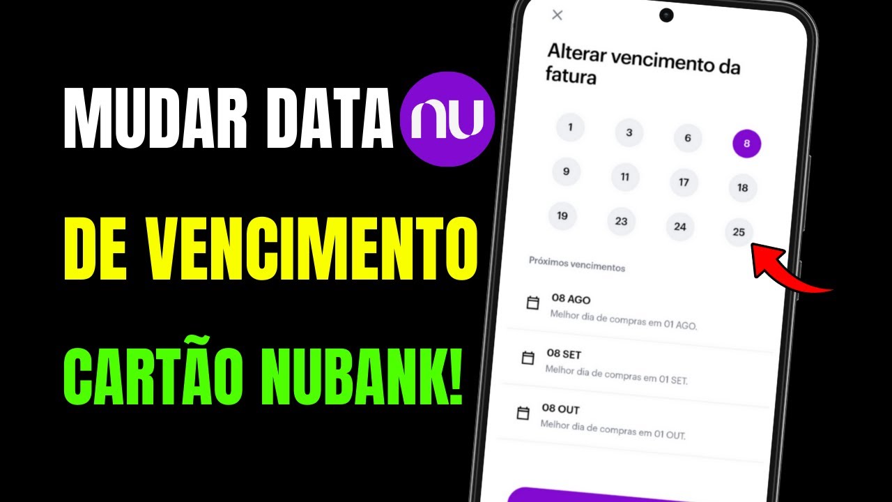 COMO MUDAR A DATA DE VENCIMENTO DO CARTÃO NUBANK - YouTube