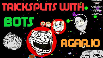 ✯ AGAR.IO ✯ || 40 TRICKSPLIT Montage ( with BOTS ) ↔ Funny Moments ↔