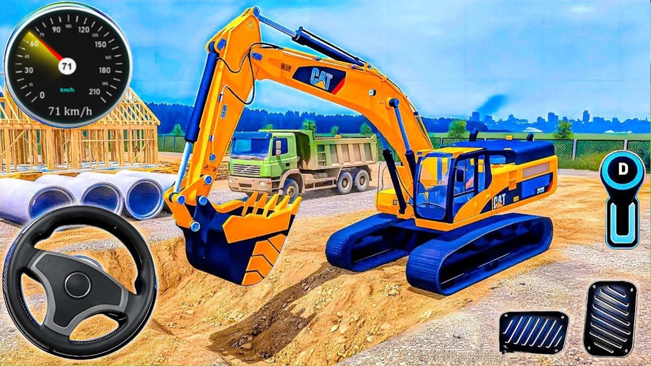 👷🚜City Road Construction Simulator 3D 🚧🚧 | Heavy Excavator & Truck - Android Gameplay POLICEGO