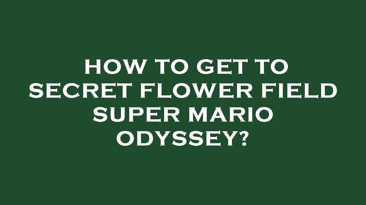 How to get to secret flower field super mario odyssey? YouTube