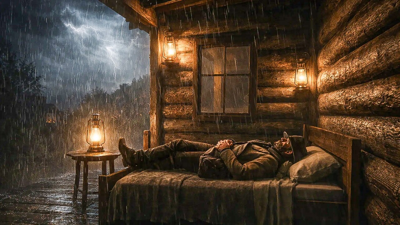 Log Cabin Rdr2 Arthur Taking Peaceful Shelter Under a Log Cabin During a Heavy ...