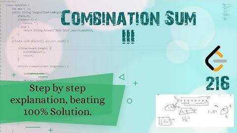 Combination Sum III LeetCode September Challenge