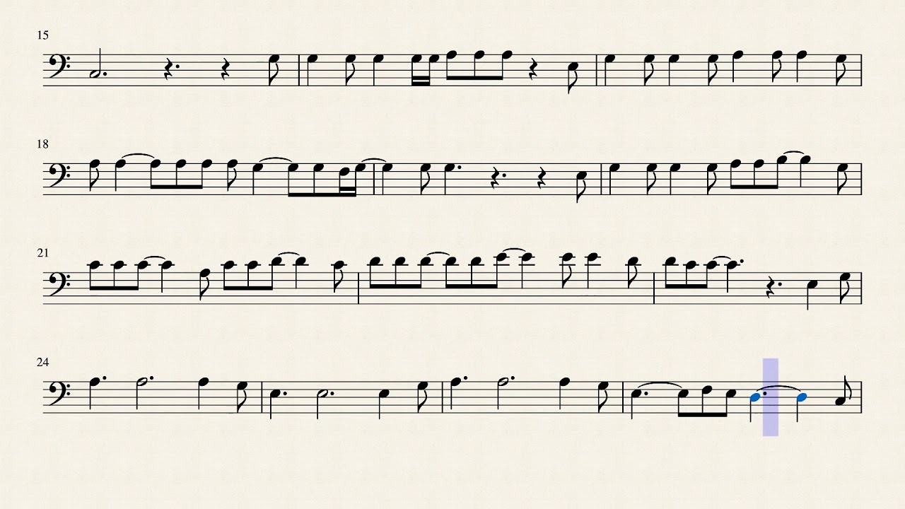 Hallelujah, Rufus Wainwright (Easy key of C) Bassoon