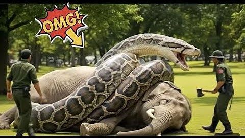 Fearless Rescue Team Battles Giant Python to Save a Helpless Elephant 🐘🐍