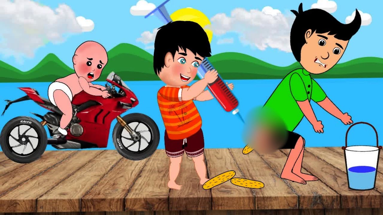 Golu and Babu Going to Bike Ride | Potty man funny cartoon video | Pottyman  Kartun Gagal Berenang - YouTube