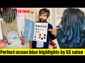 How to achieve funky blue  highlights how to blonde highlights ocean blue highlights highlights