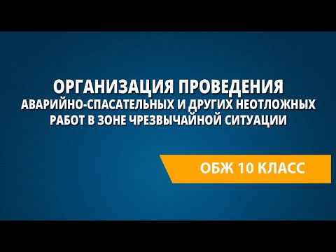 Организация проведения аварийно-спасательных и других неотложных работ в зоне чрезвычайной ситуации