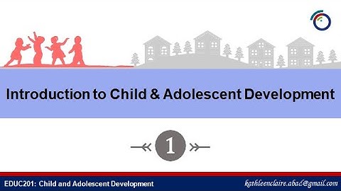 EDUC201 Module 1: Introduction to Child & Adolescent Development