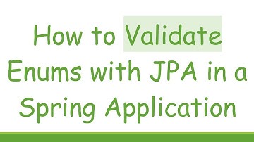How to Validate Enums with JPA in a Spring Application