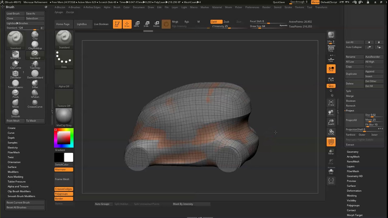how to add divisions in zbrush