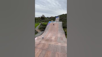 Dropping into the worlds LARGEST quarter pipe #skateboarding #shorts