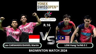 Leo CARNANDO/Daniel MARTHIN (INA) VS LOW Hang Ye/ng e c (mas) MD R [16] | YONEX Swiss Open 2024