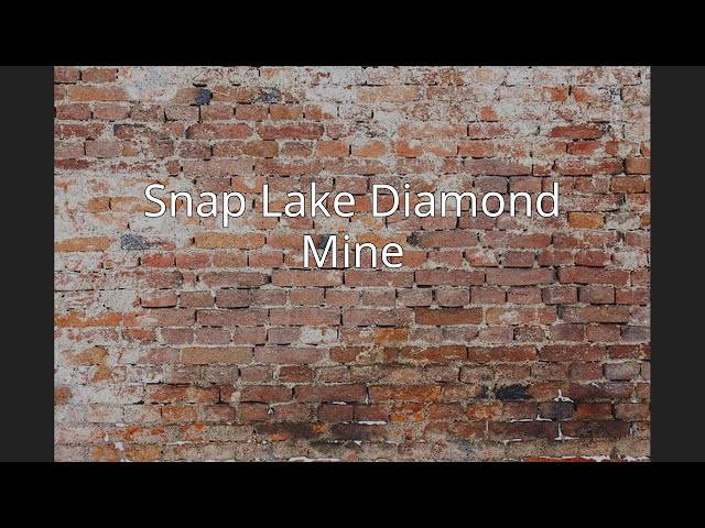 Snap Lake Diamond Mine - Wikipedia