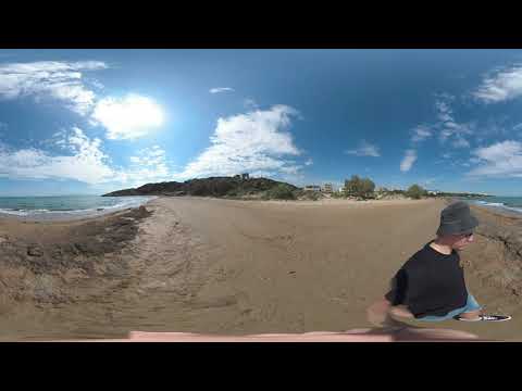 Walk on the Beach in Rafina - Greece | 360° 4K Video | 360° Travel | Aegean Sea 360°| Greece 360°