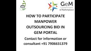 HOW TO PARTICIPATE MANPOWER OUTSOURCING BID IN GEM PORTAL