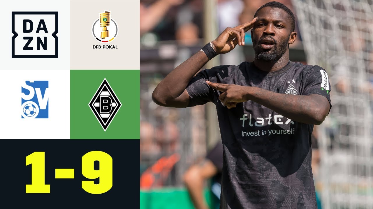 Thuram-Hattrick bei gelungenem Farke-Debüt Oberachern - Borussia Mgladbach 19 DFB-Pokal DAZN