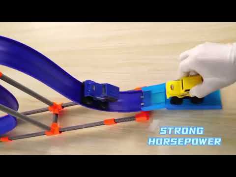 Трек магнітний з інерційною машинкою 210 деталей 330 см для дітей з покроковою інструкцією для збірки, видео 1