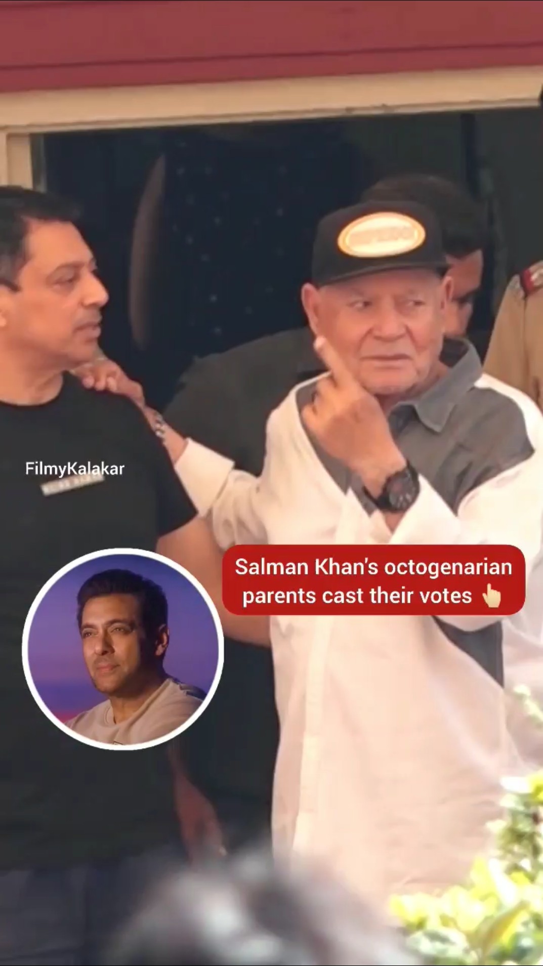 #salmankhan 's parents #salimkhan #salmakhan cast votes for Maharashtra elections ?? #filmykalakar
