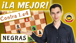 La MEJOR APERTURA de ajedrez para las NEGRAS contra 1.e4