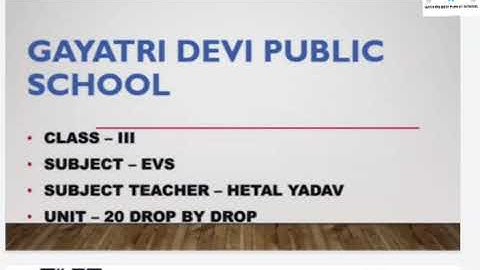 CLASS 3 EVS UNIT 20 DROP BY DROP