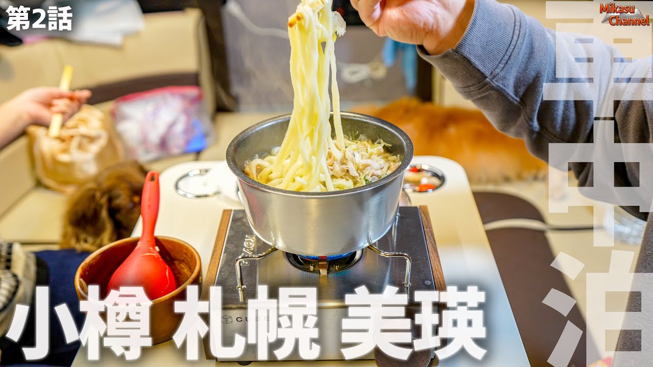 【車中泊の旅】道の駅 びえい「白金ビルケ」RVパークで車中泊！寒くて鍋がうまい 北海道編 #2【ハイエース キャンピングカー】