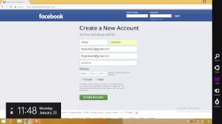 Create a new facebook account ...