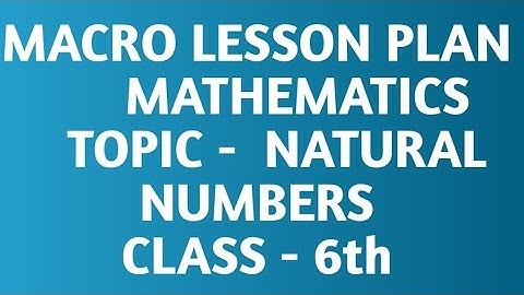 B.Ed lesson plan/Natural numbers/Mathematics