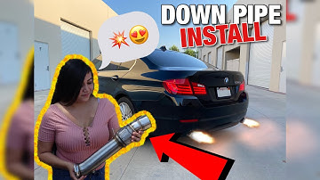 MUFFLER DELETE + DOWN PIPE INSTALL ON THE F10 535i !!!! (SUPER LOUD)