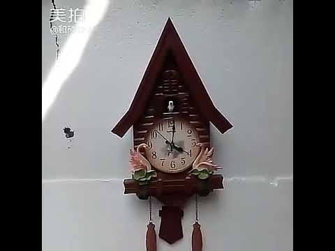 Large Cuckoo Birds Wall Clock Vintage Shabby Chic Pendulum Clock Wall Watch Mechanism Cartoon Wall