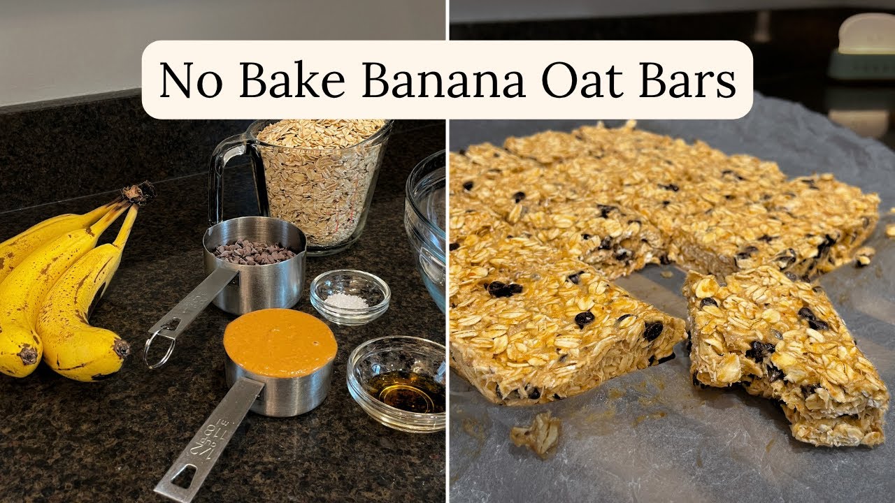 How to Make Banana Oat No Bake Bars | 3 Ingredients | Healthy Breakfast, Snack Recipe 