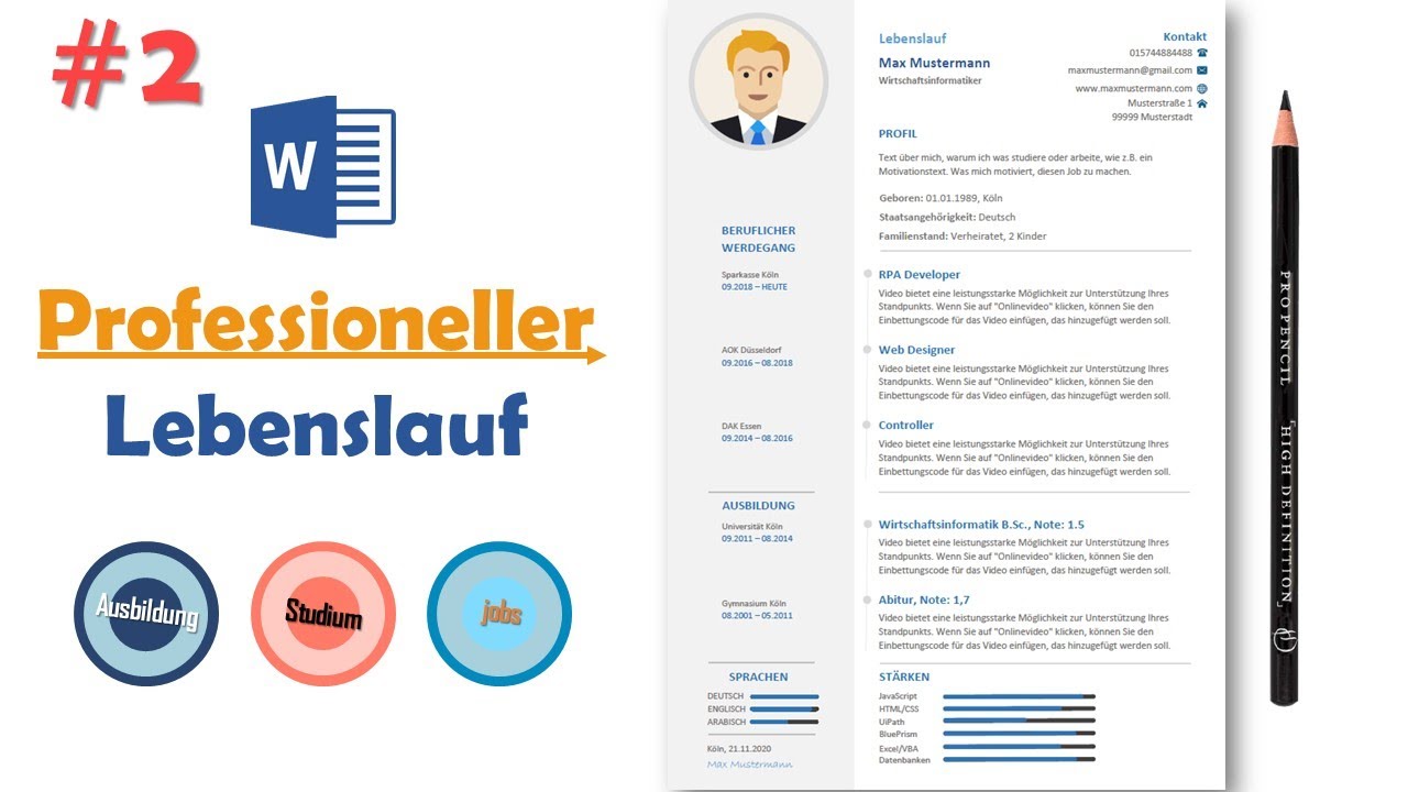 Professioneller Lebenslauf | Moderner Lebenslauf | Lebenslauf selbst in