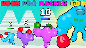 Satisfying with gameplay|NOOB VS PRO VS HACKER VS GOD in Punchy Race