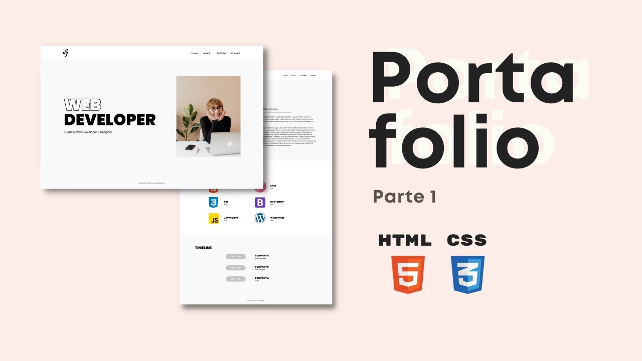 Portafolio De 4 Secciones Con HTML, CSS Flex [PARTE 1]