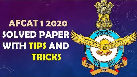 AFCAT 1 2020 paper || Solved