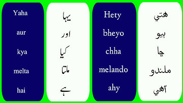 Learn Sindhi Language Through Urdu Hindi Lesson 15